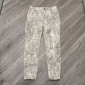 White House Black Market Snakeskin Skinny High Rise Pants Neutral Size 4